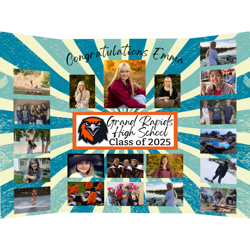 Grad Photo Collage - Bursting Background