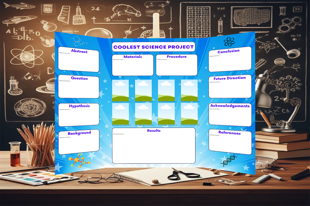 Science Board Dimensions Science Fair Trifold Template - Printing Included! – My Science Board