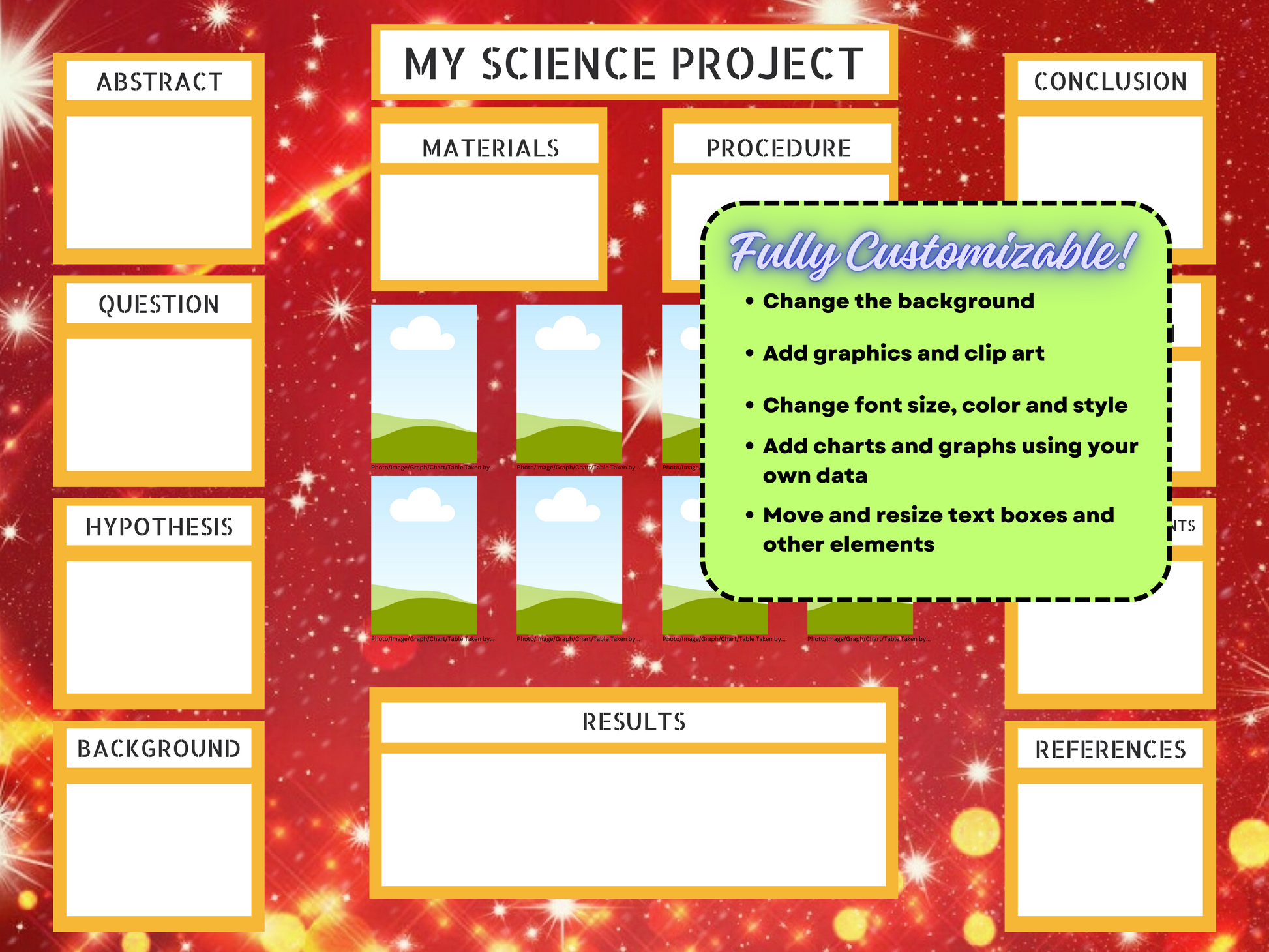 Red Cosmos Science Fair Template