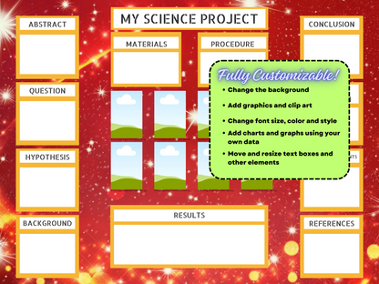 Red Cosmos Science Fair Template