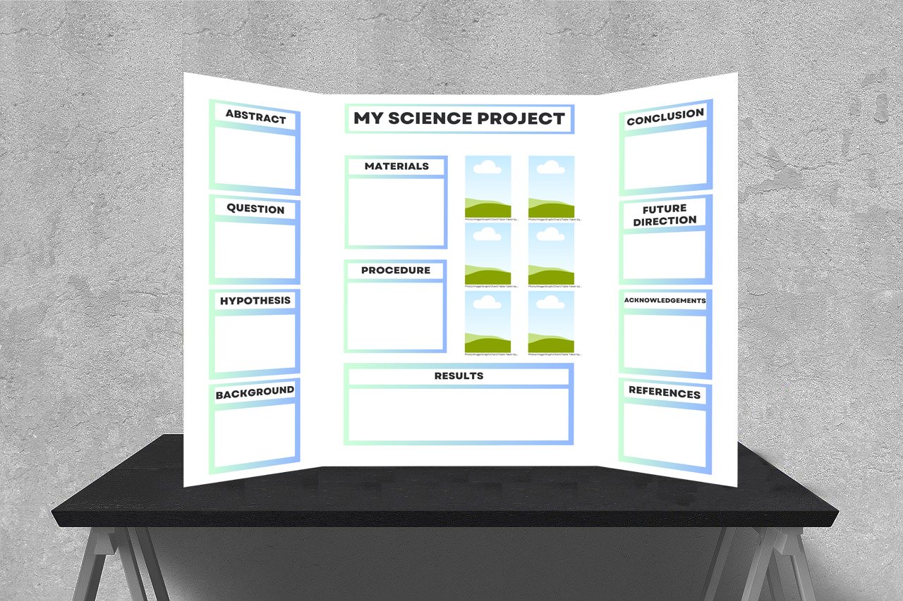 Presentation template on desk